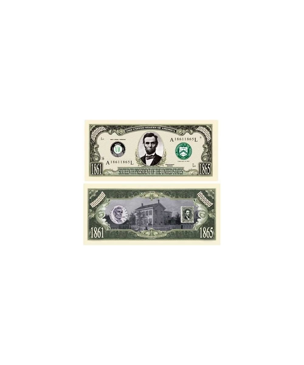 SET OF 5 BILLS-ABRAHAM (HONEST ABE) MILLION DOLLAR BILL $14.90 Gags & Practical Joke Toys