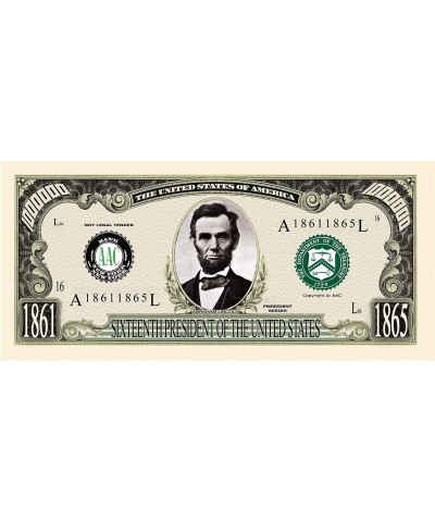 SET OF 5 BILLS-ABRAHAM (HONEST ABE) MILLION DOLLAR BILL $14.90 Gags & Practical Joke Toys