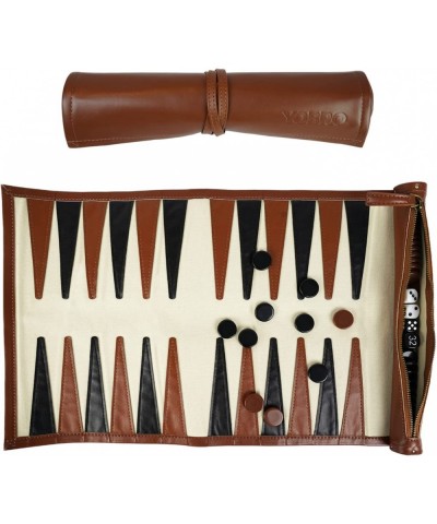 Backgammon Sets for Adults Classic PU Leather Roll-Up Backgammon Board Game Gift Portable & Lightweight Travel Style for Indo...