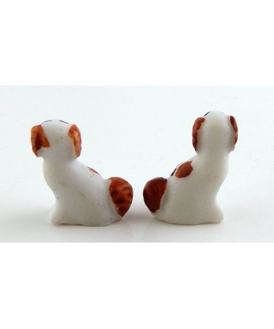 House Miniature Ornament Fireplace Accessory Pair of Staffordshire Dogs Br $17.94 Dollhouse Accessories