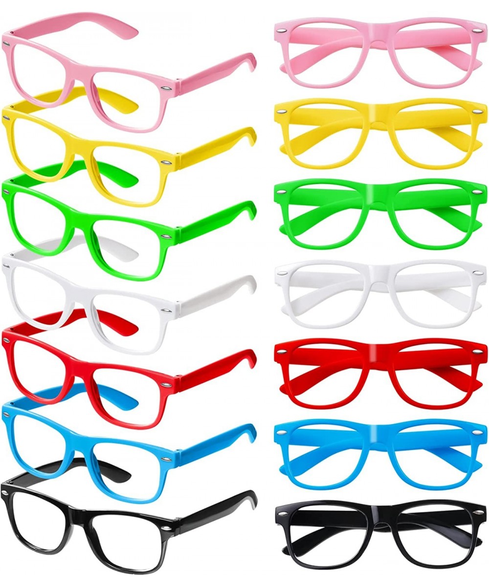 14 Pack Colorful Glasses Frame No Lens Neon Fake Costume Glasses for Birthday Party Favors Daily Outfit Accessories $23.68 Ki...