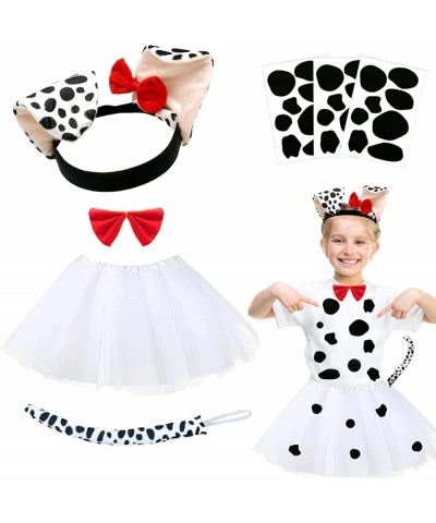 7 Pcs Dalmatian Costume Set 3 Pcs Dalmatian Headband Spotted Dog Tie Bow Tie 3 Sheets Adhesive Felt Circles Felt Pads and 1 P...