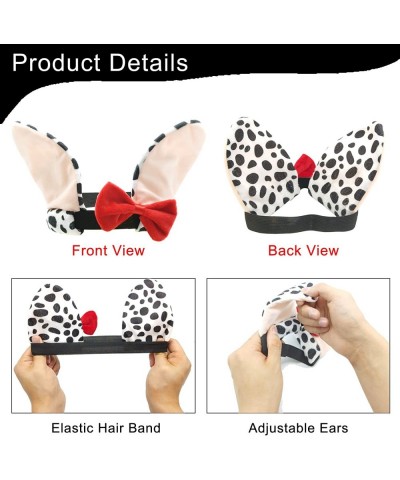 7 Pcs Dalmatian Costume Set 3 Pcs Dalmatian Headband Spotted Dog Tie Bow Tie 3 Sheets Adhesive Felt Circles Felt Pads and 1 P...