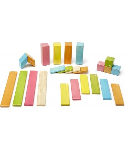 24 Piece Magnetic Wooden Block Set Tints $75.04 Toy Stacking Block Sets