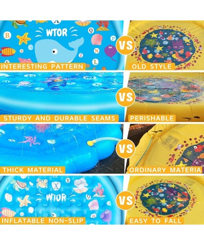 Sprinkler Pad for Kids - Splash Pad Inflatable Non-Slip Bubble 68" Water Play Summer Outdoor Outside Backyard Toys Kiddie Wad...