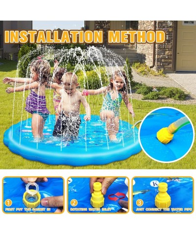 Sprinkler Pad for Kids - Splash Pad Inflatable Non-Slip Bubble 68" Water Play Summer Outdoor Outside Backyard Toys Kiddie Wad...