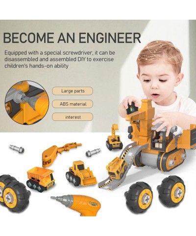 Take Apart Truck Excavator Toys Set Toddler Toy Excavator Car Construction Vehicle Toys Set with 4 Cars Mini Excavator Vehicl...