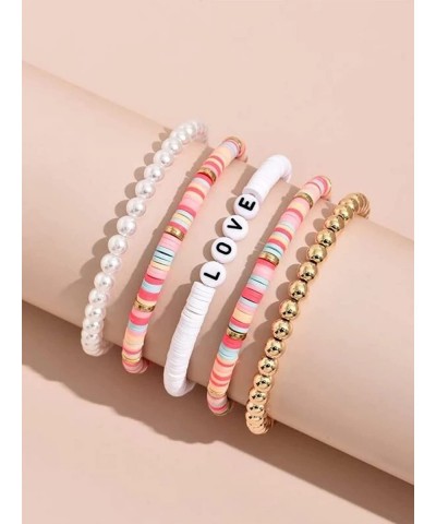 Preppy Bracelets for Girls Rainbow Clay Beads Bracelets Set Boho Surf Bracelets Stackable Stretch Bracelets for Women $18.00 ...