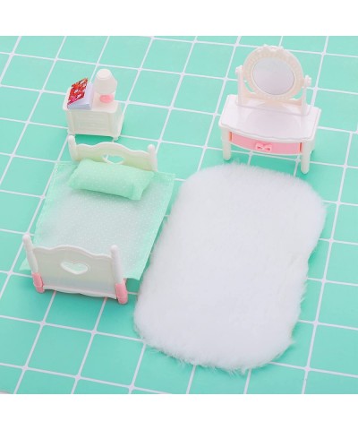 2Pcs Miniature Carpets 1:12 Dollhouse Wool Rug Dolls House White Furry Rugs Mini Furniture Dollhouse Accessories Play Set $15...