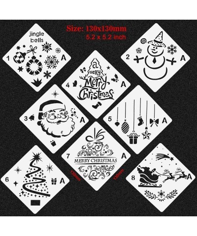 16Pack Christmas Stencils Templates Reusable Plastic Craft Drawing Painting Template Xmas Stencils for Greeting Cards Albums ...