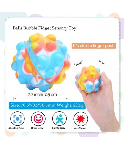 Pop it Balls Stress Balls Fidget Toys Pop it Sensory Toys for Autistic Children 3D Push Bubble Silicone Ball Anti-Stress Ball...