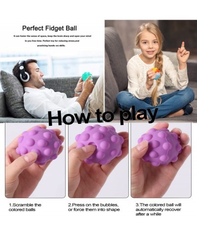 Pop it Balls Stress Balls Fidget Toys Pop it Sensory Toys for Autistic Children 3D Push Bubble Silicone Ball Anti-Stress Ball...