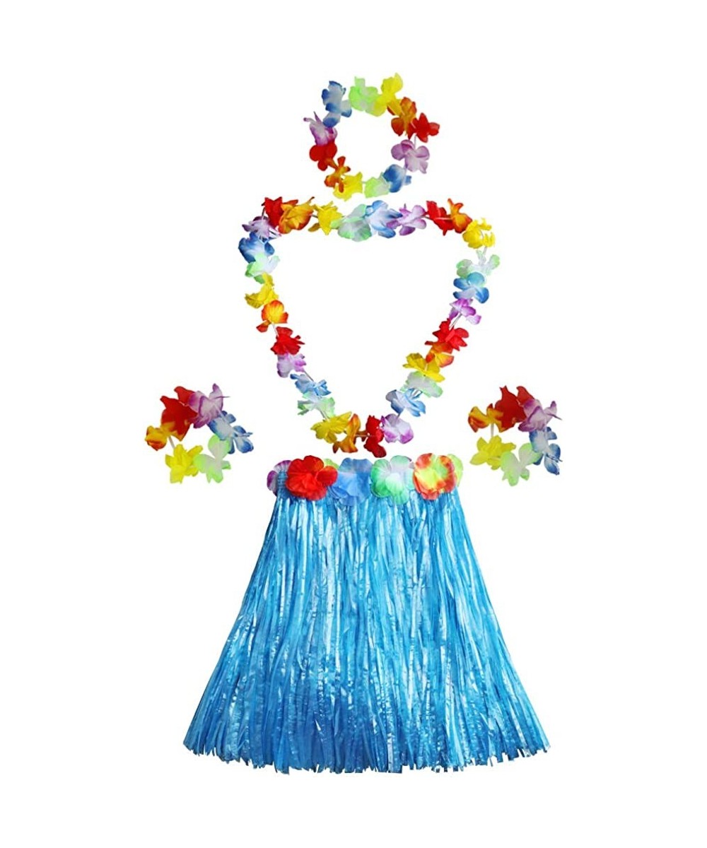 Girl's Elastic Hawaiian Hula Dancer Grass Skirt with Flower Costume $22.18 Kids' Costumes