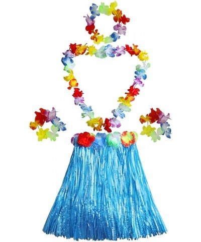 Girl's Elastic Hawaiian Hula Dancer Grass Skirt with Flower Costume $22.18 Kids' Costumes