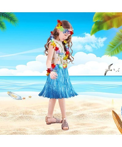 Girl's Elastic Hawaiian Hula Dancer Grass Skirt with Flower Costume $22.18 Kids' Costumes