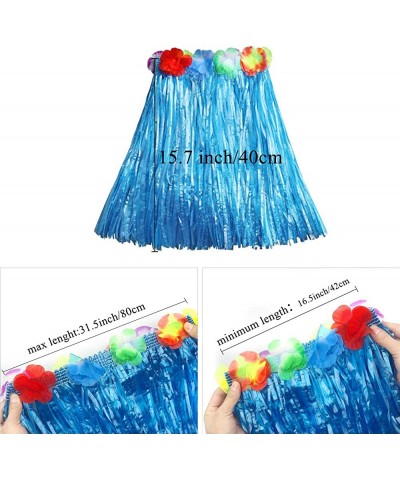 Girl's Elastic Hawaiian Hula Dancer Grass Skirt with Flower Costume $22.18 Kids' Costumes