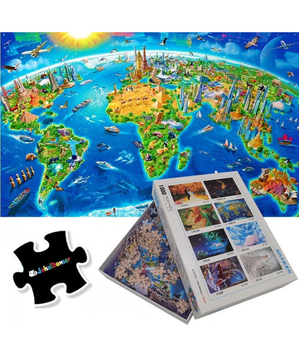 1000 Pieces Wooden Jigsaw Puzzles for Adults and Kids Jigsaw Puzzles - Interesting World Landmarks - Educational Puzzles Gift...