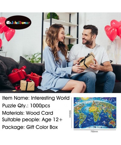 1000 Pieces Wooden Jigsaw Puzzles for Adults and Kids Jigsaw Puzzles - Interesting World Landmarks - Educational Puzzles Gift...