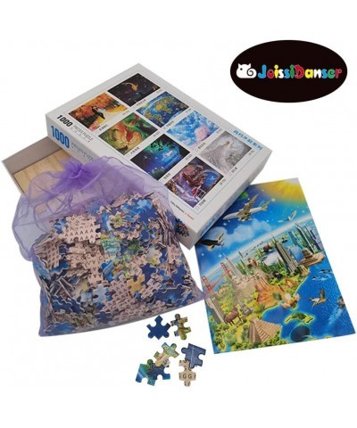 1000 Pieces Wooden Jigsaw Puzzles for Adults and Kids Jigsaw Puzzles - Interesting World Landmarks - Educational Puzzles Gift...