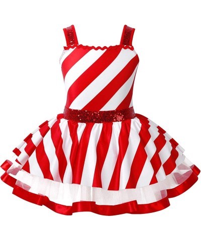 Girls Ms Santa Clause Christmas Costume Puff Sleeve Tutu Dress Ballet Ice Skater Dancewear $24.92 Kids' Costumes