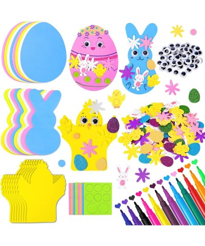 254Pcs Easter Crafts for Kids Easter Stickers DIY Easter Foam Eggs Bunny Chick Easter Basket Stuffers Easter Decorations Gift...