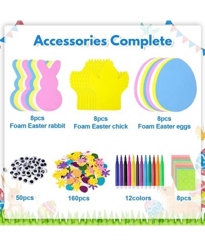 254Pcs Easter Crafts for Kids Easter Stickers DIY Easter Foam Eggs Bunny Chick Easter Basket Stuffers Easter Decorations Gift...