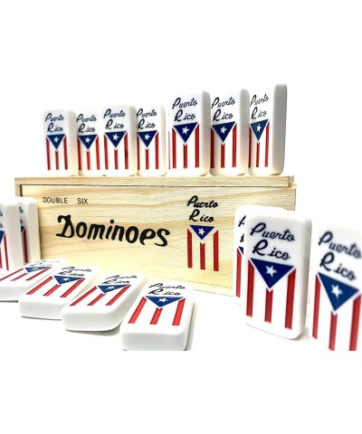 Puerto Rico Domino. Puerto Rico Domino Game with Puerto Rico Flag in All The Pieces and Box. Juego de Domino con Bandera de P...