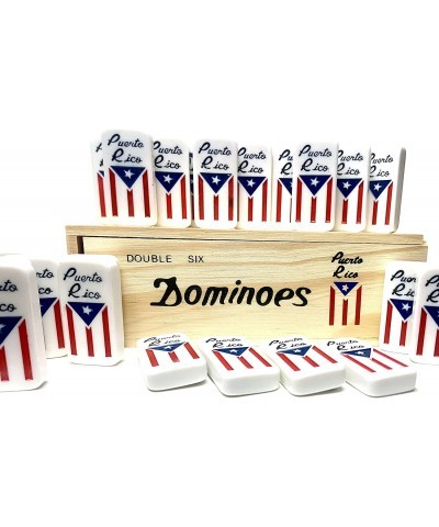 Puerto Rico Domino. Puerto Rico Domino Game with Puerto Rico Flag in All The Pieces and Box. Juego de Domino con Bandera de P...