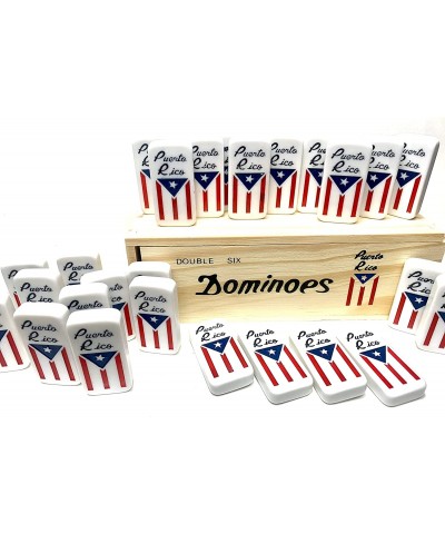 Puerto Rico Domino. Puerto Rico Domino Game with Puerto Rico Flag in All The Pieces and Box. Juego de Domino con Bandera de P...