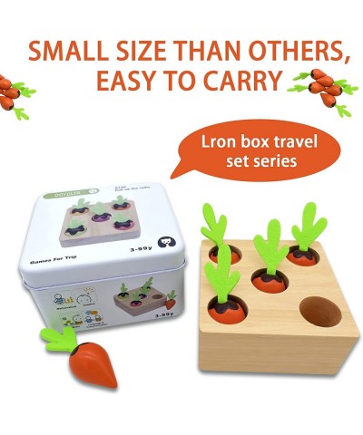 Montessori Toys for Toddlers 4 Years Old Shape Sorting Matching Puzzle Toy with Carrots Travel Toys in Tin Box for 4 Year Old...