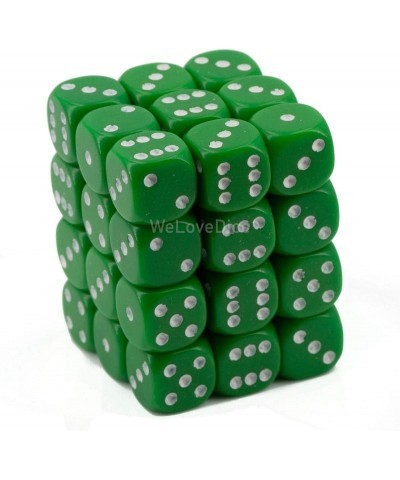 CHX25805 Dice-Opaque: 36D6 Green/White Set $17.87 Game Accessories