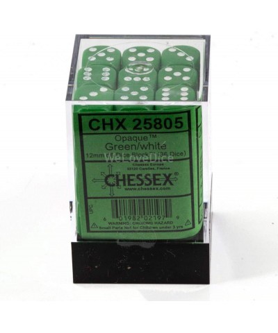 CHX25805 Dice-Opaque: 36D6 Green/White Set $17.87 Game Accessories