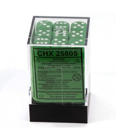 CHX25805 Dice-Opaque: 36D6 Green/White Set $17.87 Game Accessories