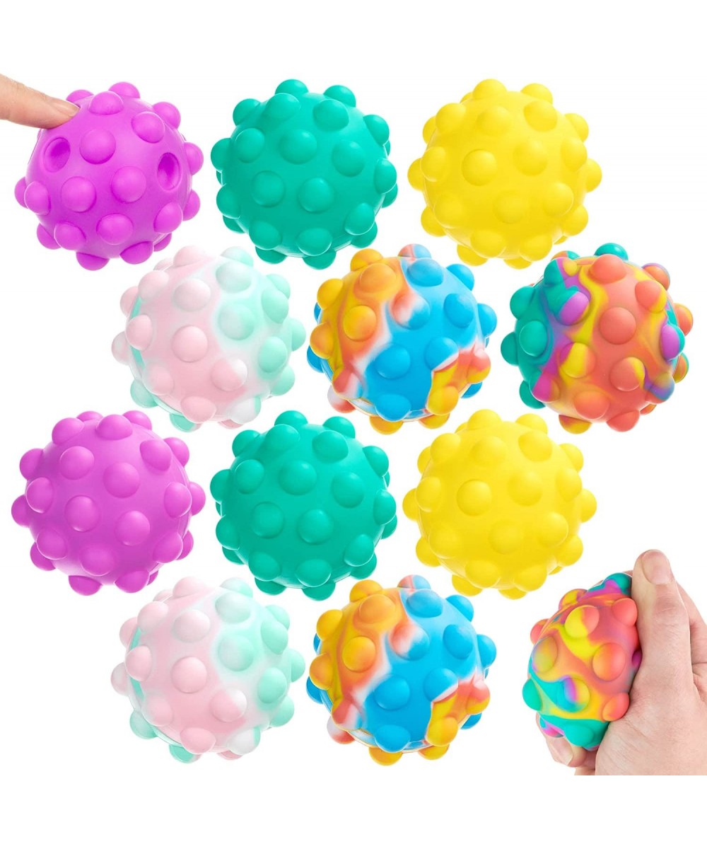 12 Pc Pop Fidget Ball 3D Squeeze Pop Its Ball Anxiety Relief Sensory Toys Bath Toys Stress Balls for Kids Adults Assorted Col...