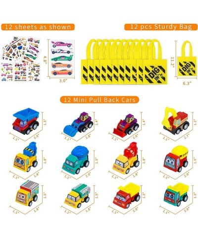 36Pcs Construction Party Favors for Kids Construction Birthday Party Supplies with Fabric Party Bags Mini Pull Back Construct...