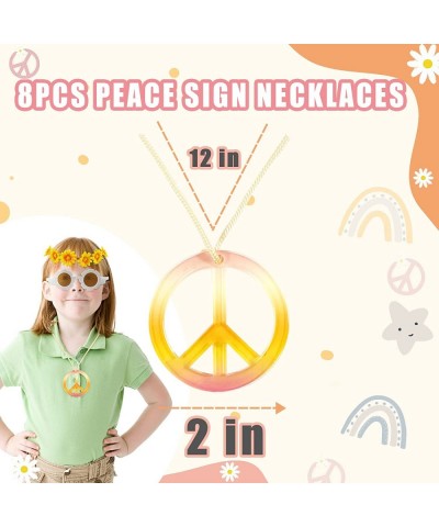 24Pcs Groovy Hippie Party Decorations 60s 70s Party Favors Retro Hippie Boho Flower Sunglasses Daisy Headbands Peace Sign Nec...