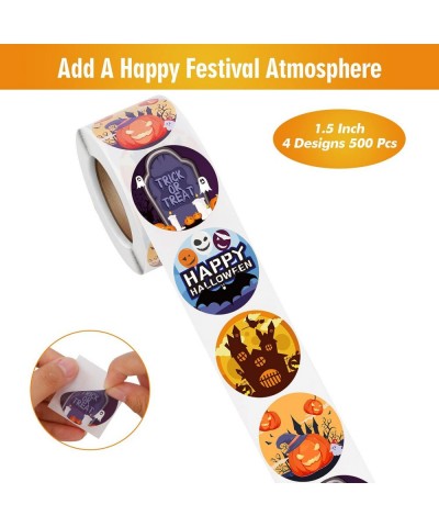 Halloween Stickers Roll Happy Halloween Stickers for Kids Adults Teens 500 PCS Halloween Stickers for Treat Bags Goodie Bags ...