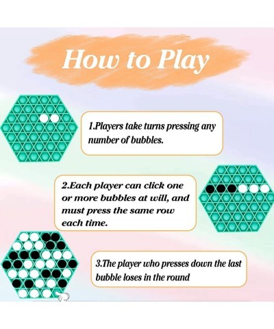 3 Packs Bubble It Toy Stress Relief Pack Under 3 5 10 20 Dollars Pressure Game Girls Boys Teal Yellow Hexagon $14.85 Miniatur...