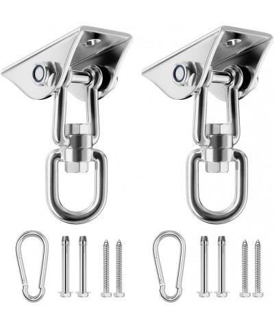 2-Pack Ceiling Swing Hook 360° Swivel Swing Hanger for Hammock 304 Stainless Steel for Maximum Load 1000lbs Wood or Concrete ...