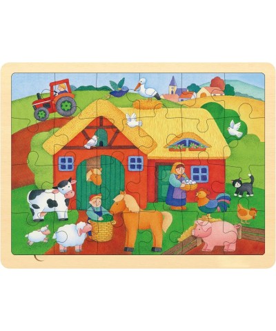 24 Piece Puzzles for Kids Ages 3-5 in 2 Designs with Picture Underneath Unique Pieces Wooden Jigsaw Puzzle for 2 3 4 Year Old...