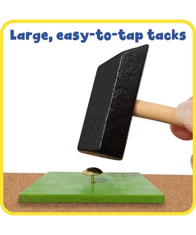 Tack A Tile - Wooden Hammer Toy for Kids Aged 4 and up - 100 Shapes - Big Corkboard - Kid-Friendly Tacks - Foster Imagination...