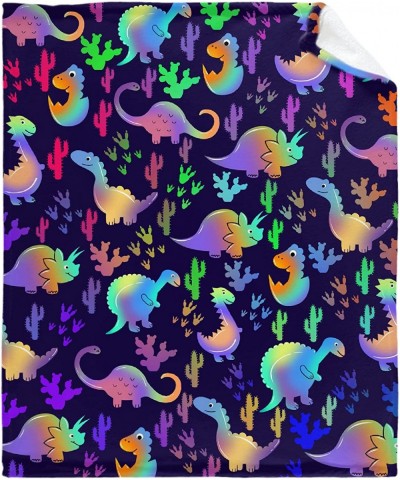 Colorful Dinosaur Collage Black Ulta Soft Fleece Flannel Blankets Birthday Halloween Throw Blanket Bedding Outdoor Cover All ...