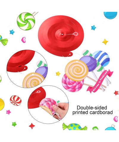 36 Pcs Candyland Party Decorations Candy Hanging Swirls Decorations Colorful Swirl Lollipop Candy Decorations Candy Themed Bi...