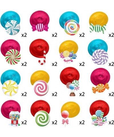 36 Pcs Candyland Party Decorations Candy Hanging Swirls Decorations Colorful Swirl Lollipop Candy Decorations Candy Themed Bi...