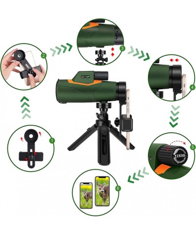 12×50 Monocular Telescope Hunting Gift for Men High Power Monocular Scope for Bird Watching Traveling Concert Sports Game wit...