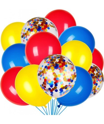 Red Yellow and Blue Latex Balloons with Confetti Balloons for Paw Party Decorations Carnival Circus Birthday Party(80 Packs) ...