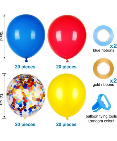 Red Yellow and Blue Latex Balloons with Confetti Balloons for Paw Party Decorations Carnival Circus Birthday Party(80 Packs) ...