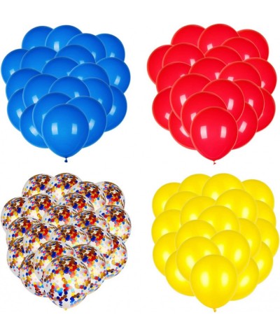 Red Yellow and Blue Latex Balloons with Confetti Balloons for Paw Party Decorations Carnival Circus Birthday Party(80 Packs) ...