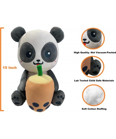 Panda Boba Plushie 15" Panda Bubble Tea Plushie Stuffed Cotton Soft Plush Toy Gifts for Family/Friends/Kids Authentic Brand (...