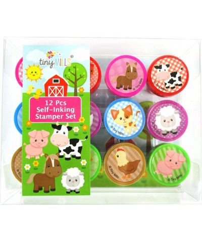 12 Pcs Farm Animals Stamp Kit for Kids - Farm Animals Barnyard Self Inking Stamps Gift Party Favors $16.64 Kids' Printing & S...